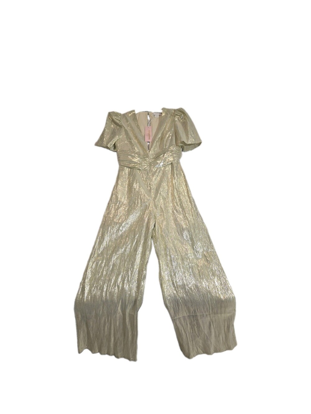 Collective The Label  Sz 6 Metallic Gold Jump Suit Sz 6 P NWT Statement Party...